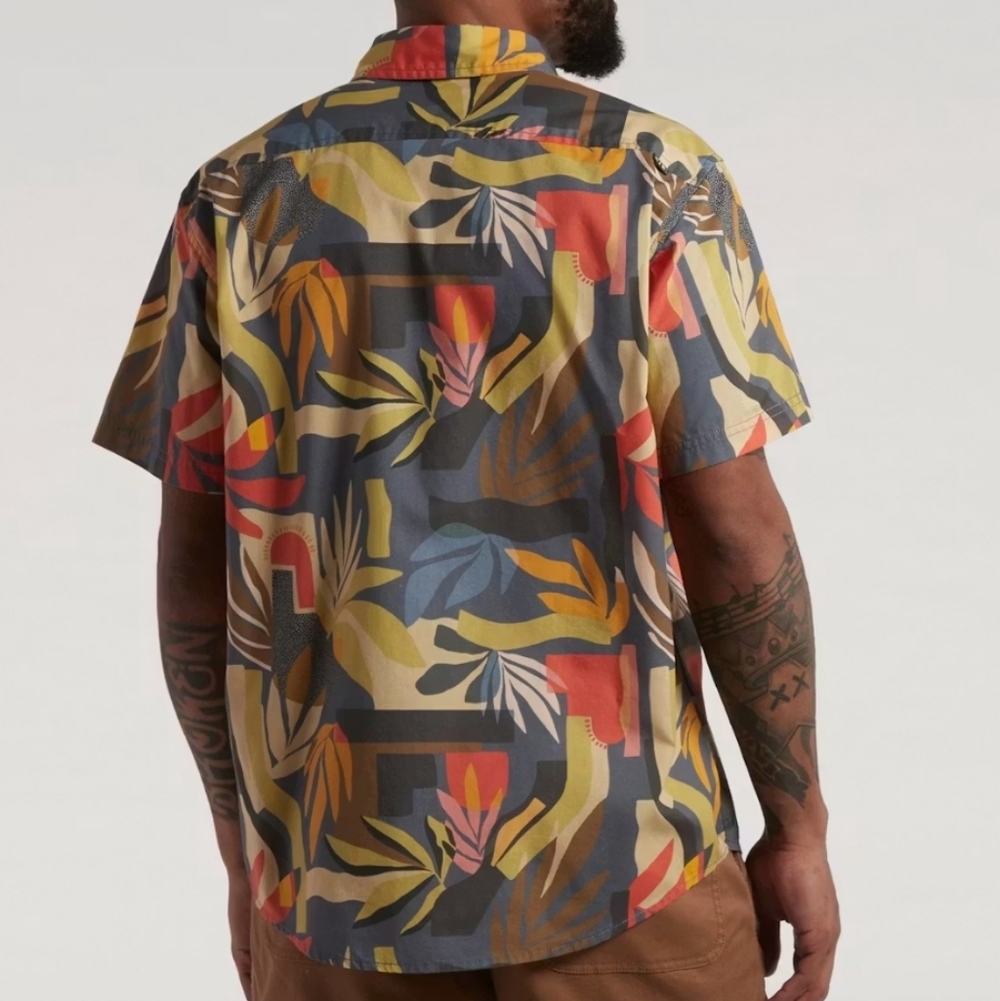 Howler Brothers Mansfield Shirt Absract Savannah Petrol L - Picture 14 of 15
